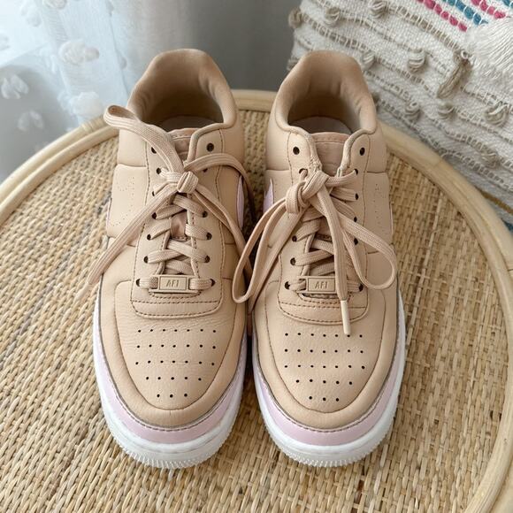 Nike Air Force 1 Jester XX Bio Beige Pink White Leather Sneakers Women’s 9.5 - Picture 3 of 10